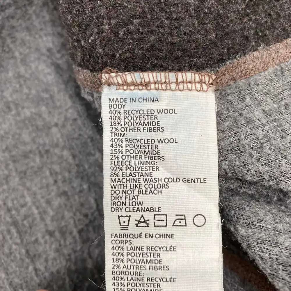 Prana Brown Gray Crewneck Sweater | Wool-Polyester Knit XL